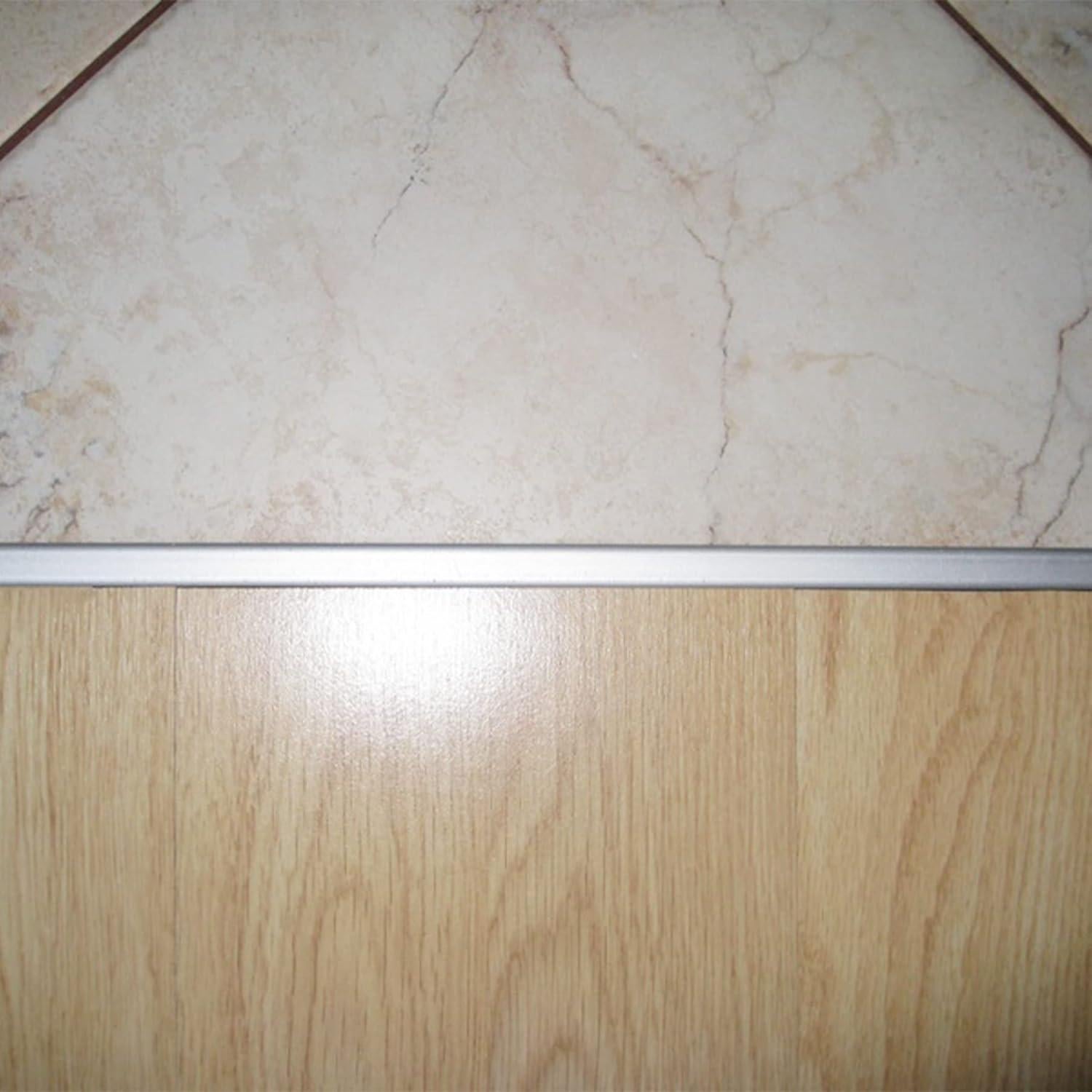 3 Piezas Moldura en T de Aluminio Trimold 0.9m Plata Mate