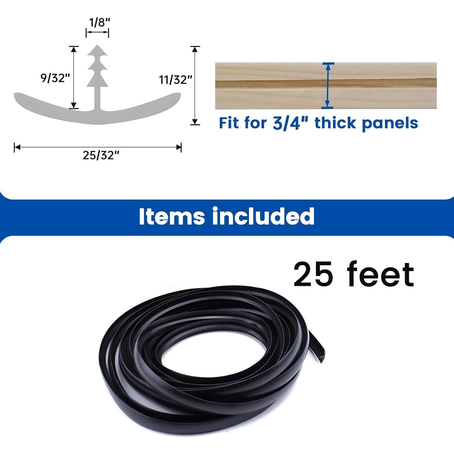 T-Moldura Plástica Muzata 3/4" x 7.62m para Mesas y Arcade