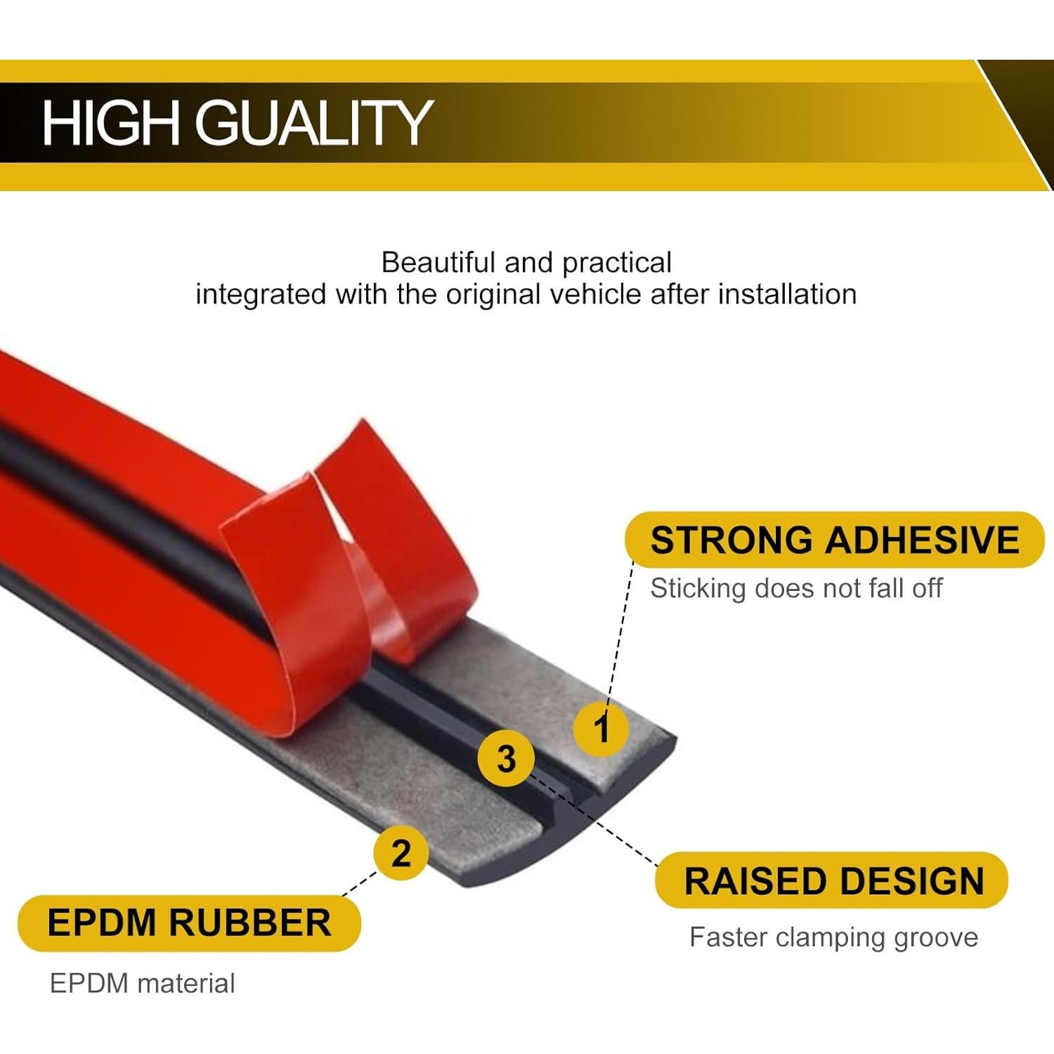 Sello de Goma VQM para Parabrisas 19mm x 6m - Impermeable