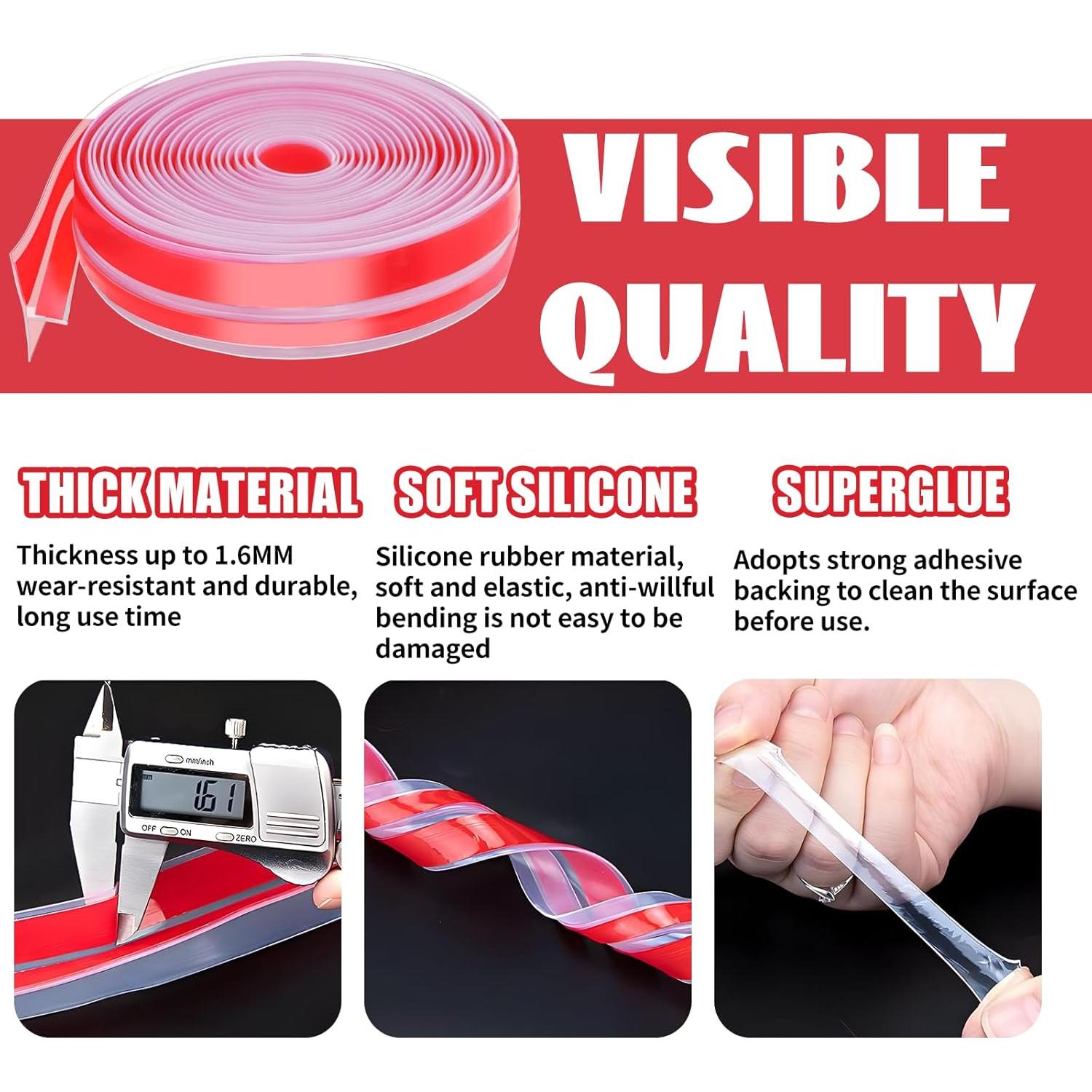 Sello de Silicona Transparente FUYITE 29.5 Pies T-Forma Aislante