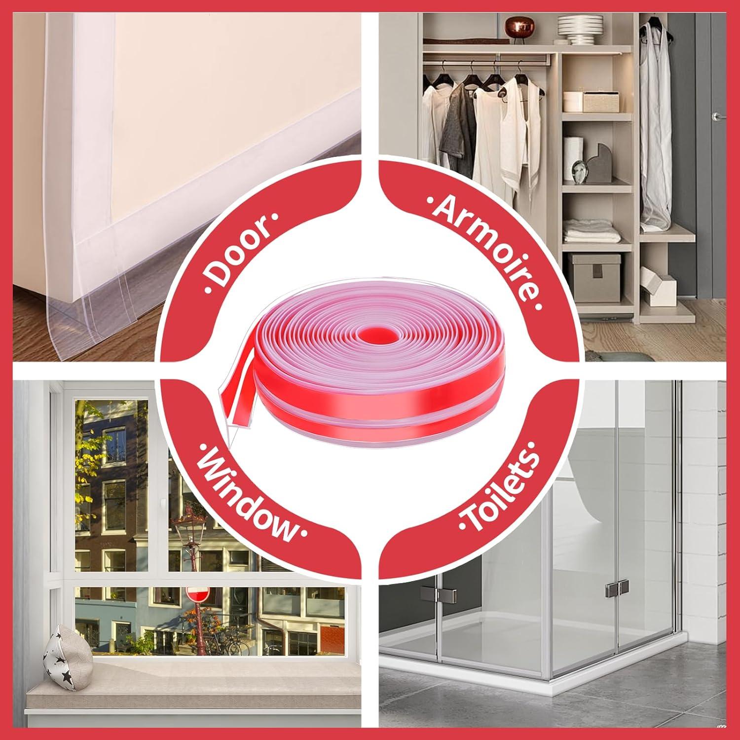 Sello de Silicona Transparente FUYITE 29.5 Pies T-Forma Aislante