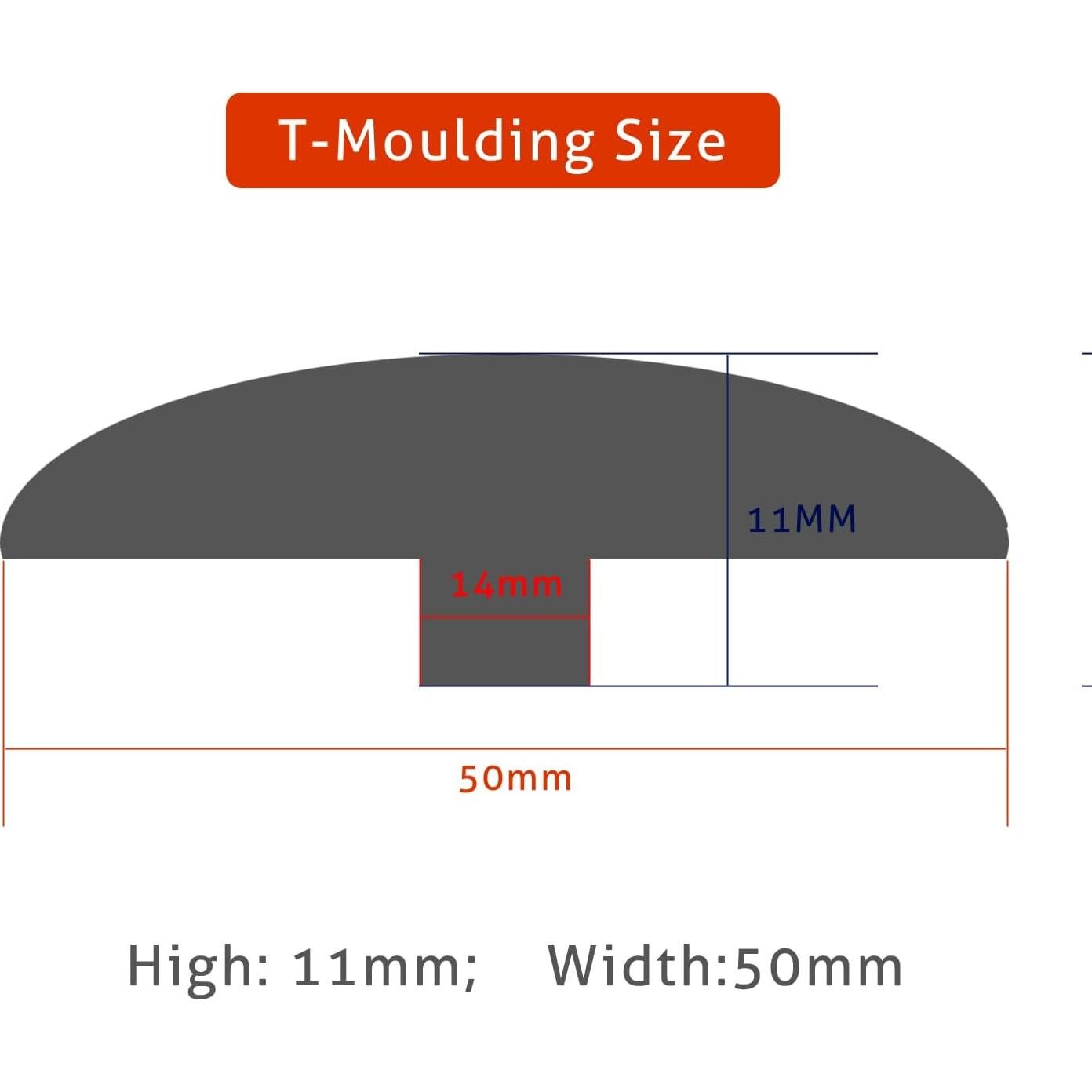 Tiras de transición T-Molding DAILISEN 300cm x 5cm Gris Pintable