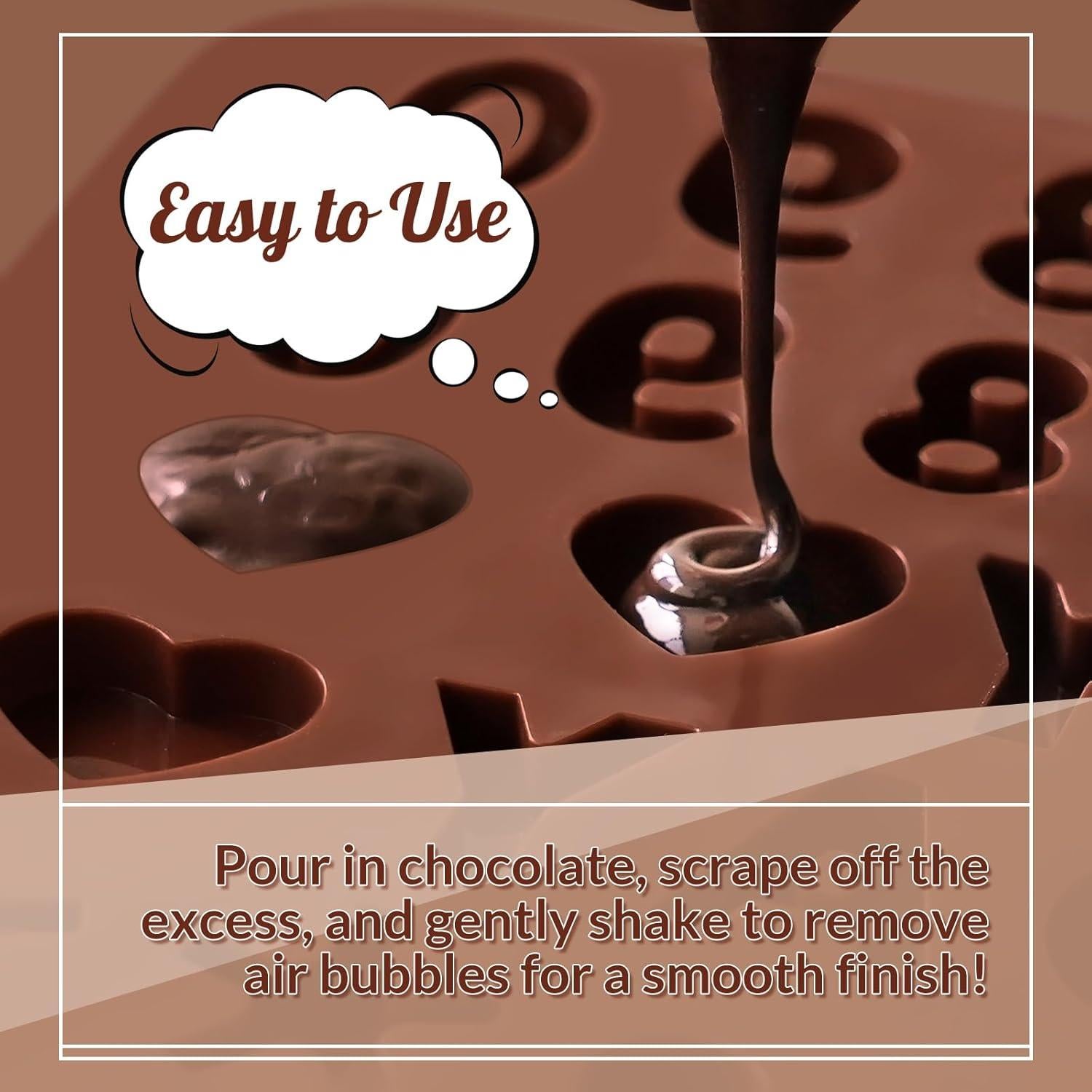 Moldes de Letras HKNMTT de Silicona Mini 2PCS Antiadherentes