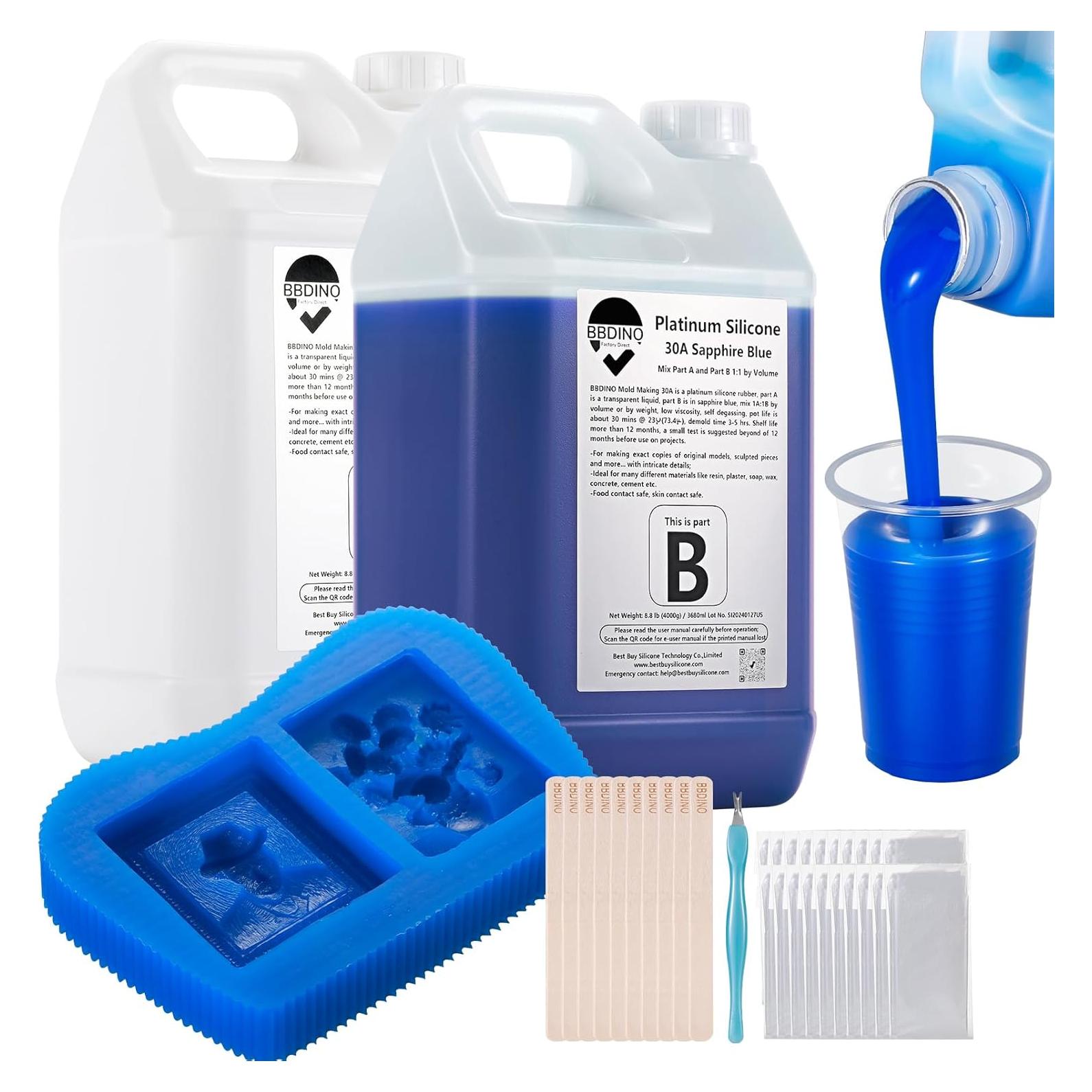 Kit de Moldes de Silicona BBDINO 30A 2 Galones Azul Zafiro