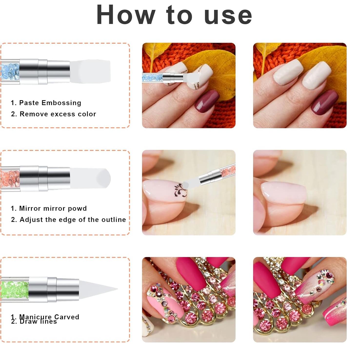 Juego de 5 Herramientas de Escultura para Uñas Silicona