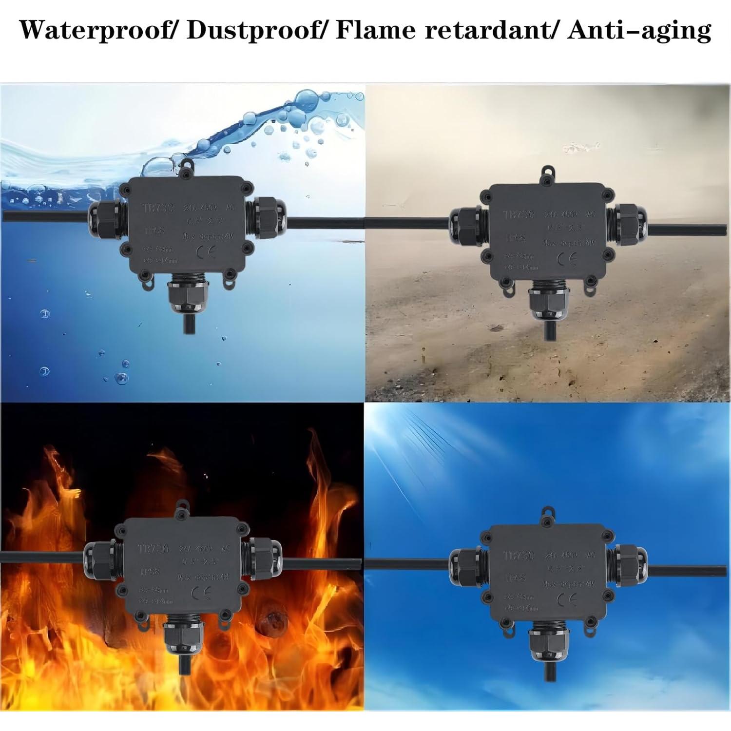 Caja de Conexiones Impermeable SZFUDIGO T de 3 Vías IP68