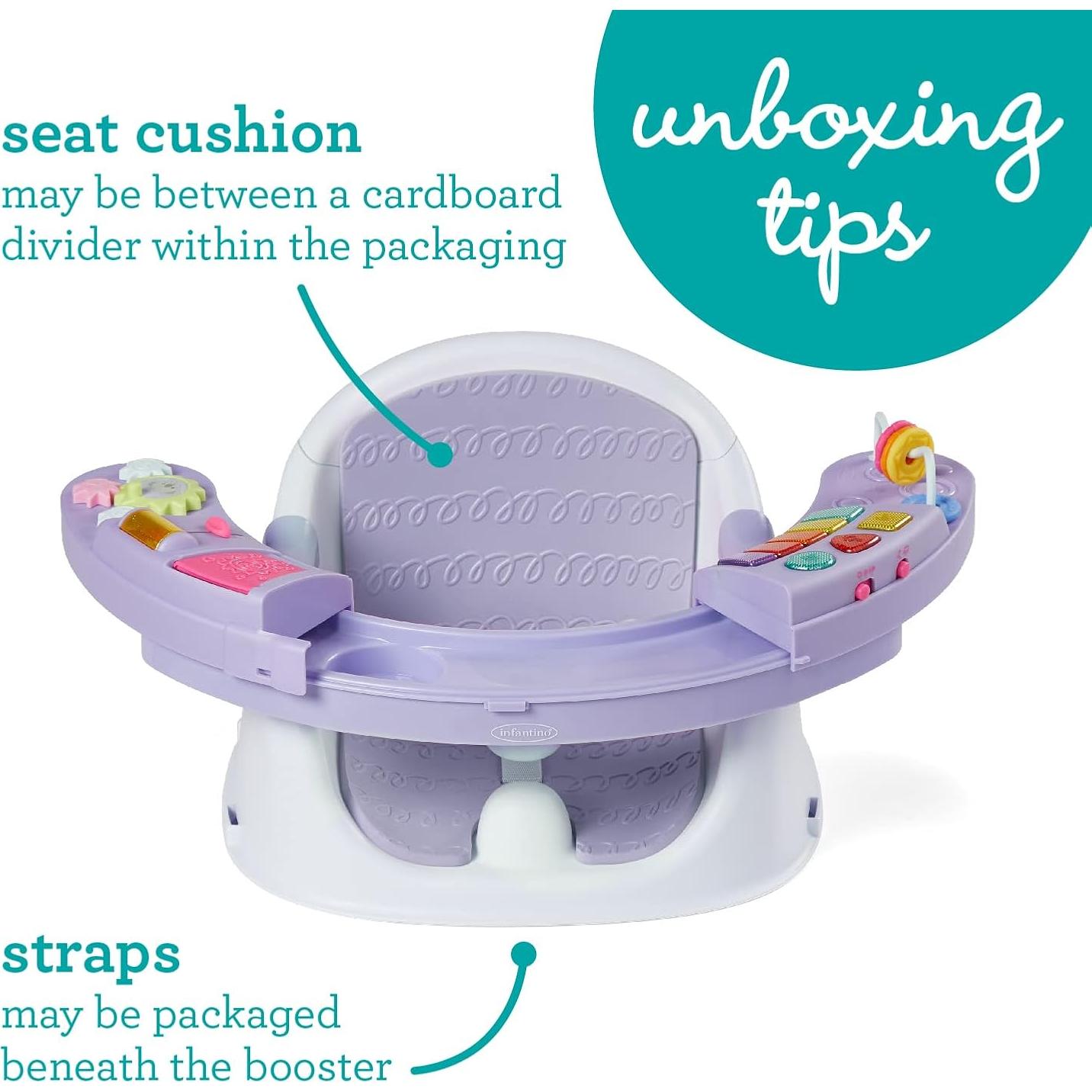 Asiento 3 en 1 Infantino Música y Luces - Bebés Lavanda