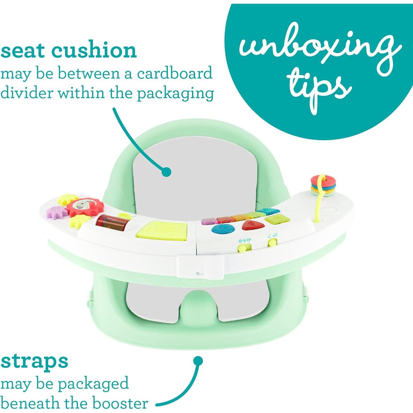 Infantino Asiento 3 en 1 Menta - Actividades y Booster