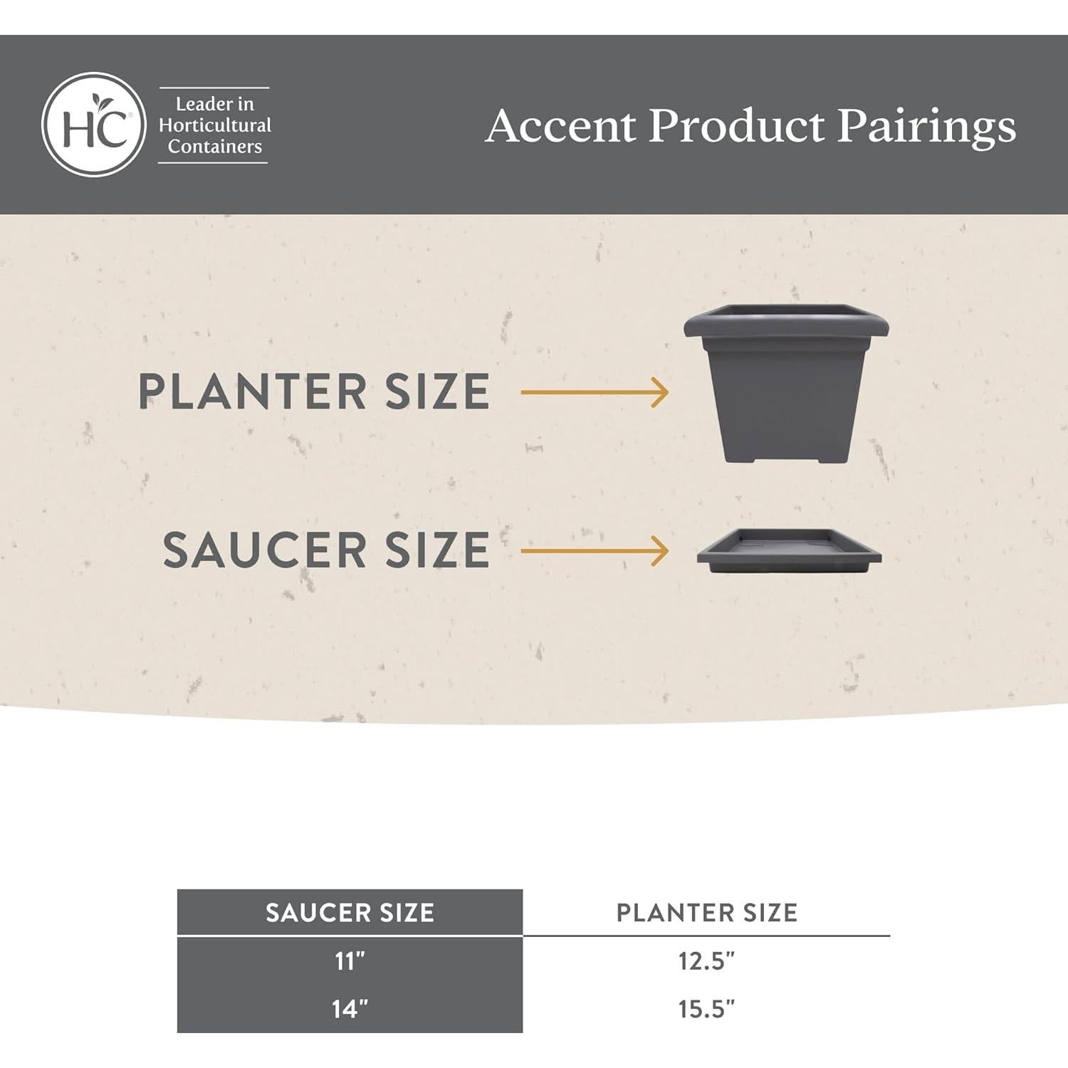 Plato Cuadrado para Maceta The HC Companies 28 cm Negro