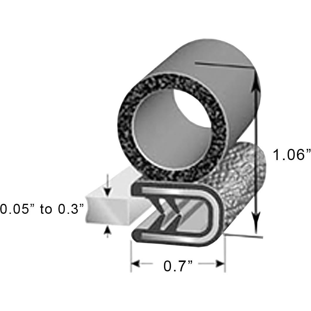 Sello de goma U impermeable 0.91m US-Auto para puertas y ventanas