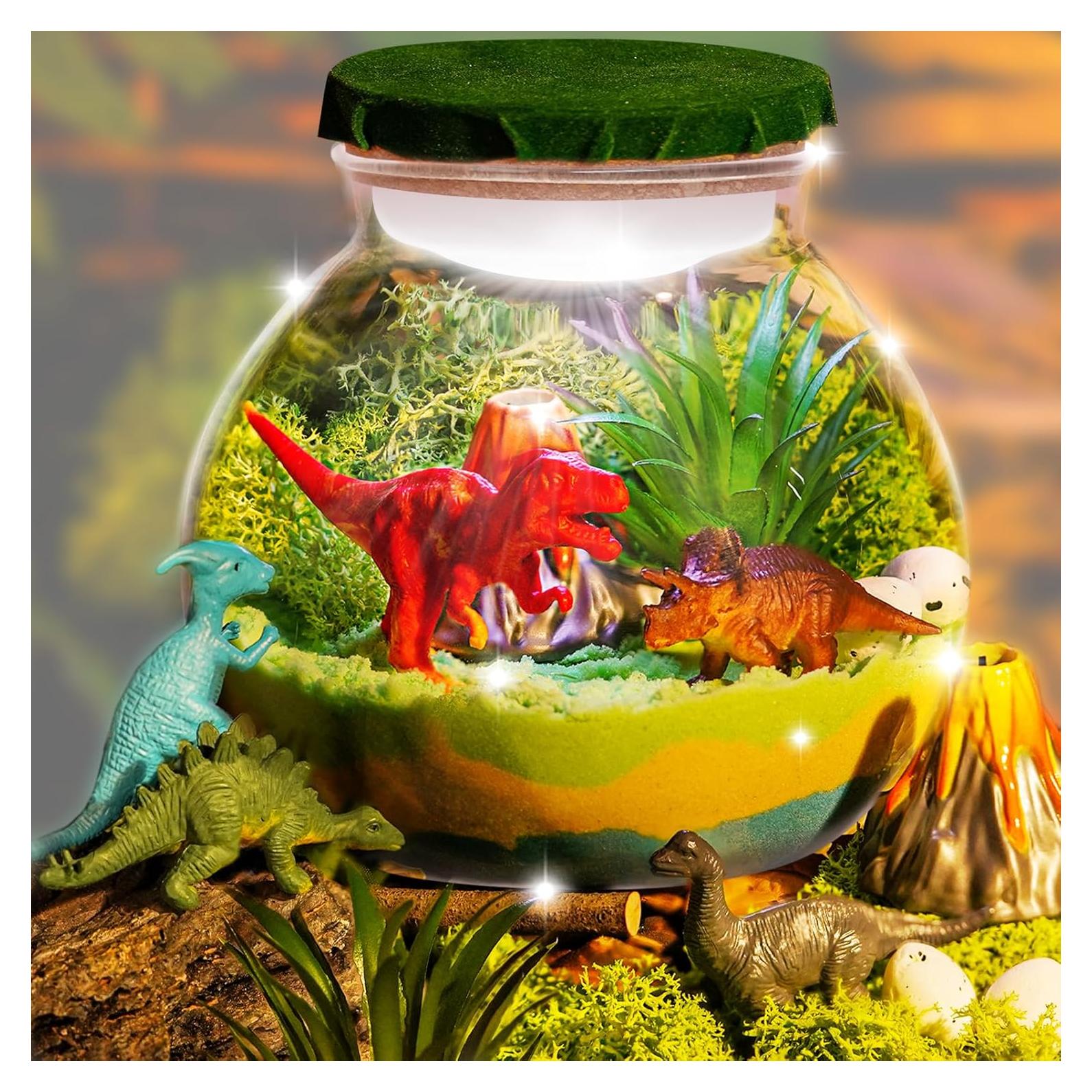 Kit Terrario Dinosaurio Iluminado Winnrok 5 Figuras LED