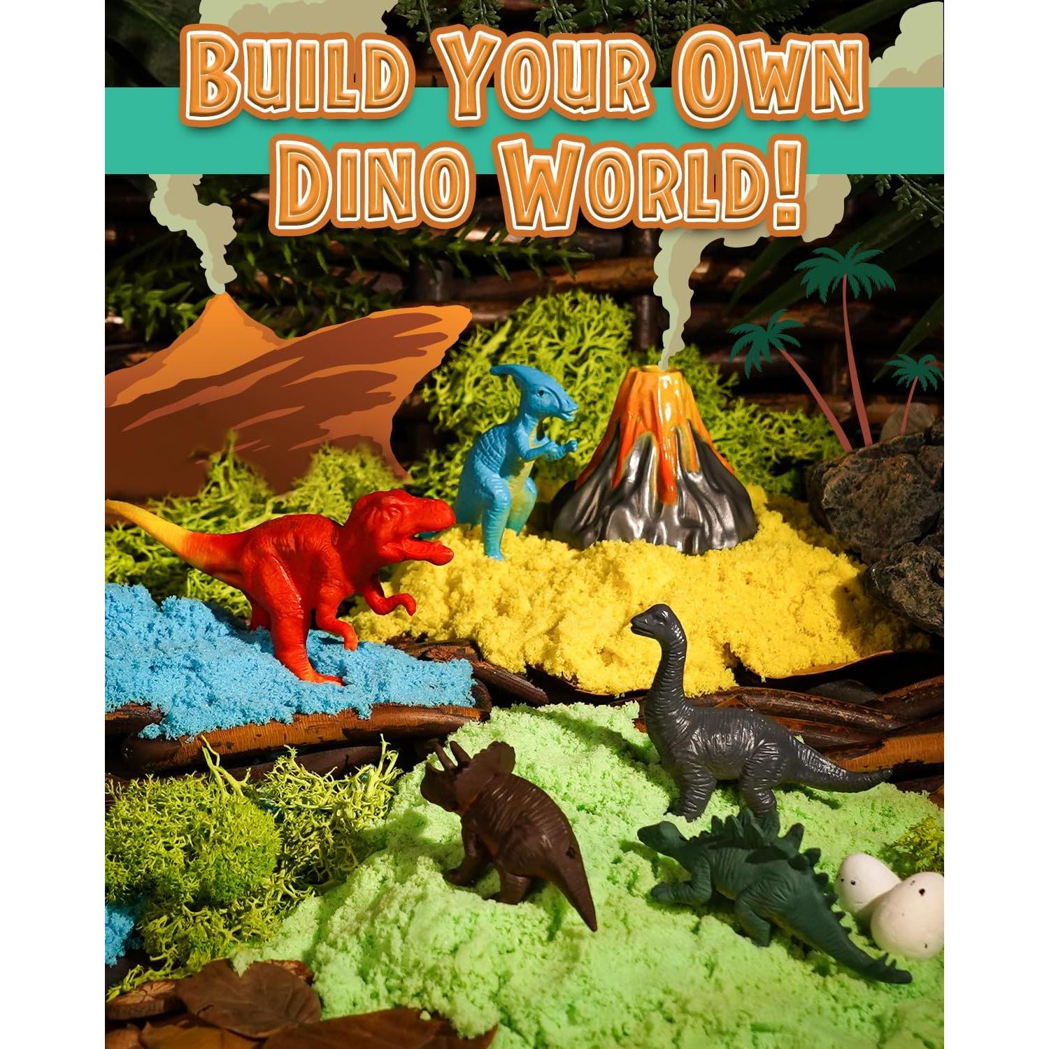 Kit Terrario Dinosaurio Iluminado Winnrok 5 Figuras LED