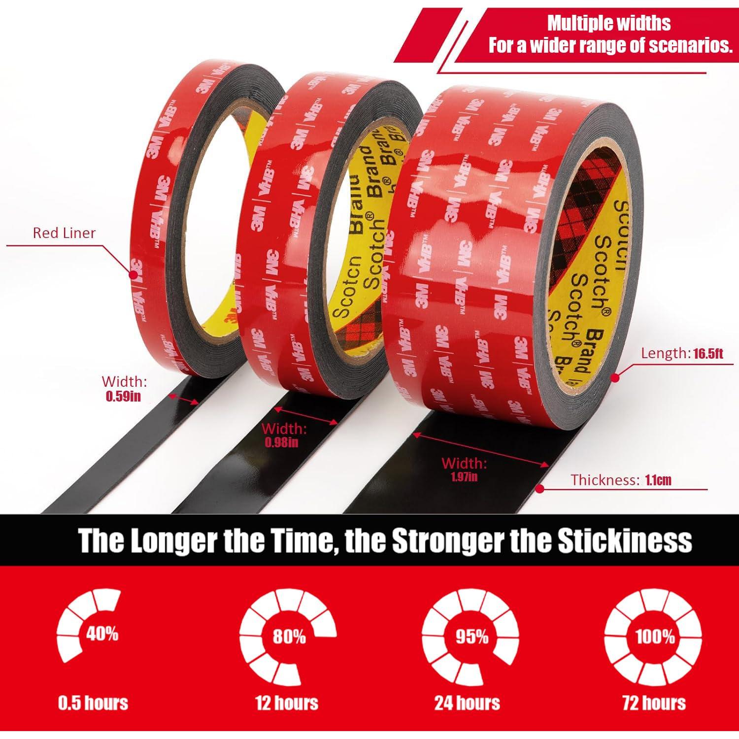 Cinta Doble Cara 3M VHB 5m x 1.5cm Resistente Impermeable