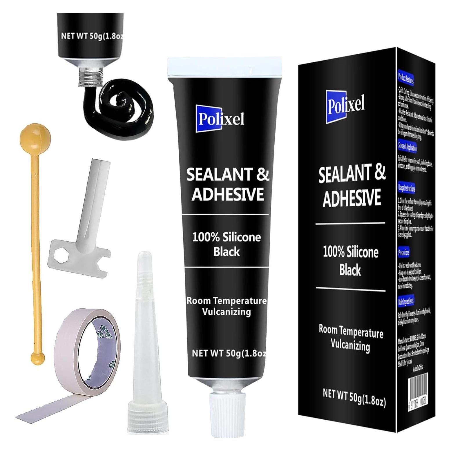 Sellador Adhesivo de Silicona Polixel 50g Impermeable Multiusos