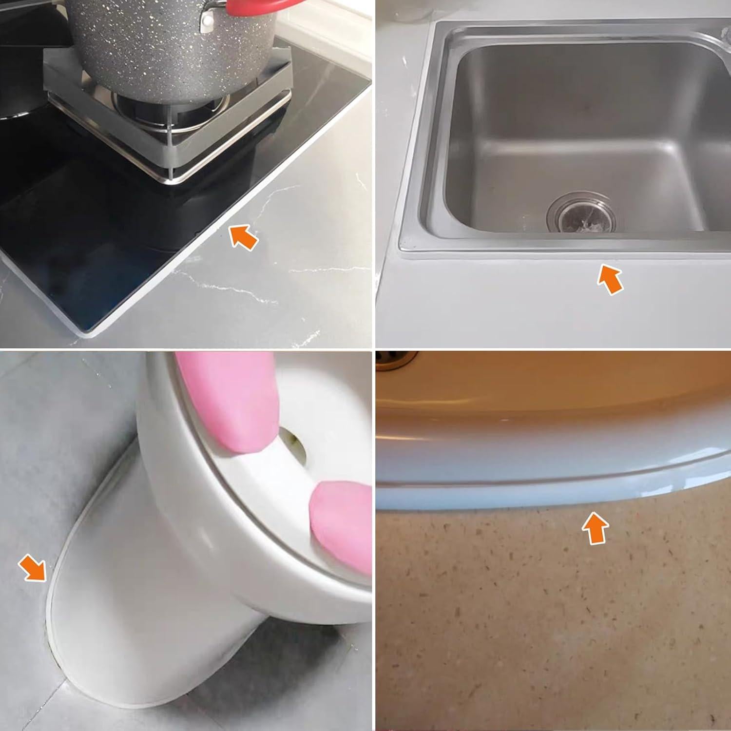 Cinta de Sellado Autoadhesiva WOLAIYE 7.5mm Blanca para Baño