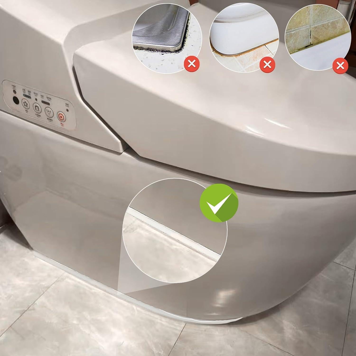 Cinta de Sellado Autoadhesiva WOLAIYE 7.5mm Blanca para Baño