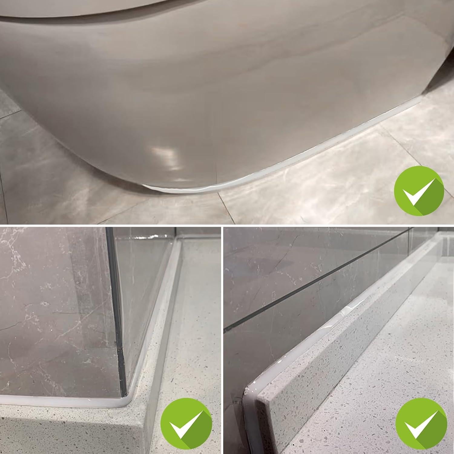 Cinta de Sellado Autoadhesiva WOLAIYE 7.5mm Blanca para Baño