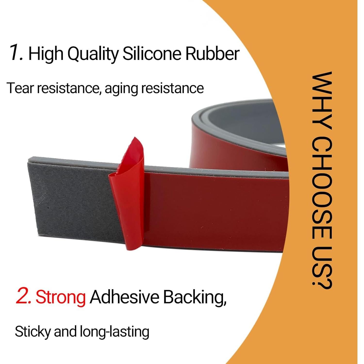 Tira de Goma Adhesiva PACIXU 3.05m Gris 2.54cm Ancho