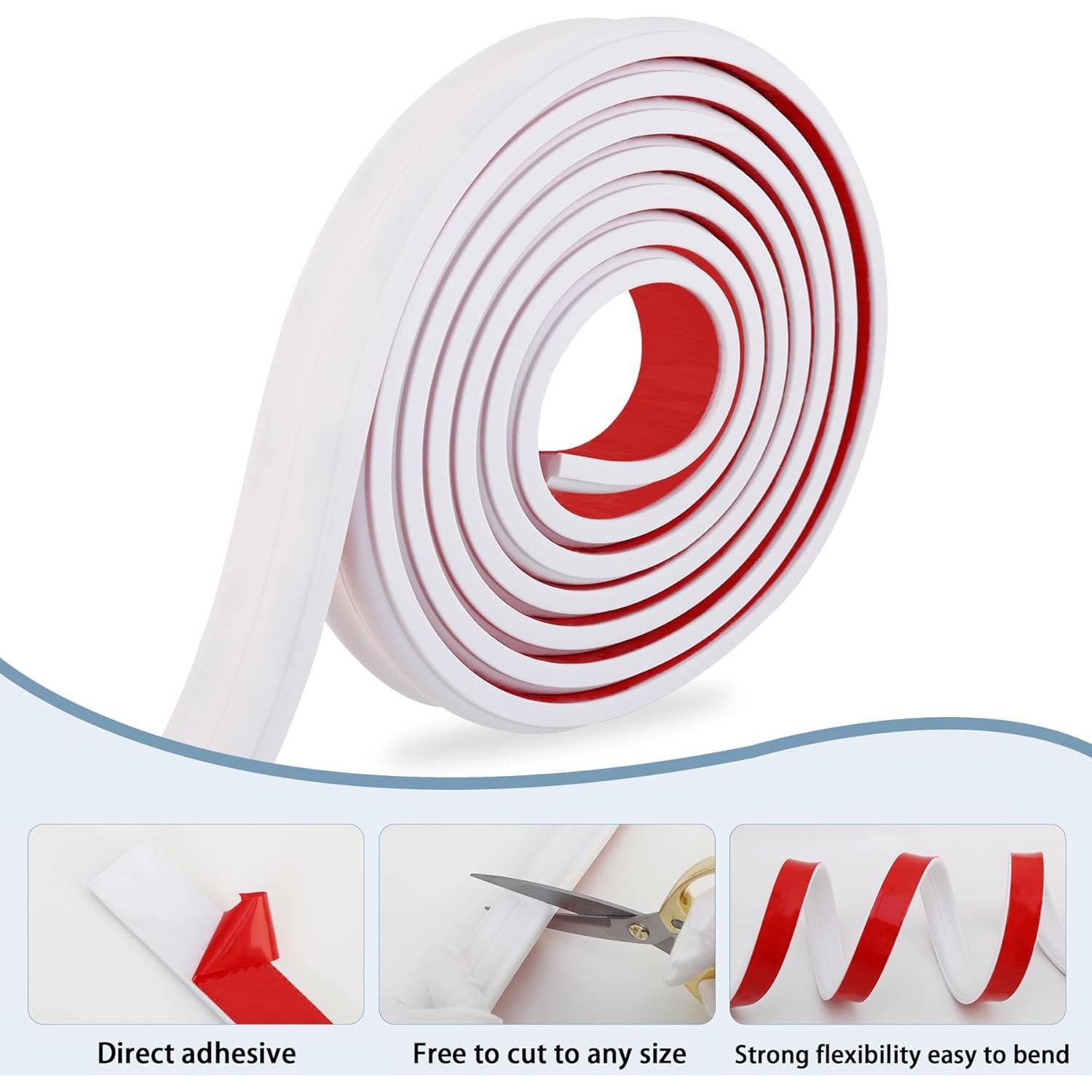 Moldura de Riel de Silla Autoadhesiva TPE Blanca 2.99m