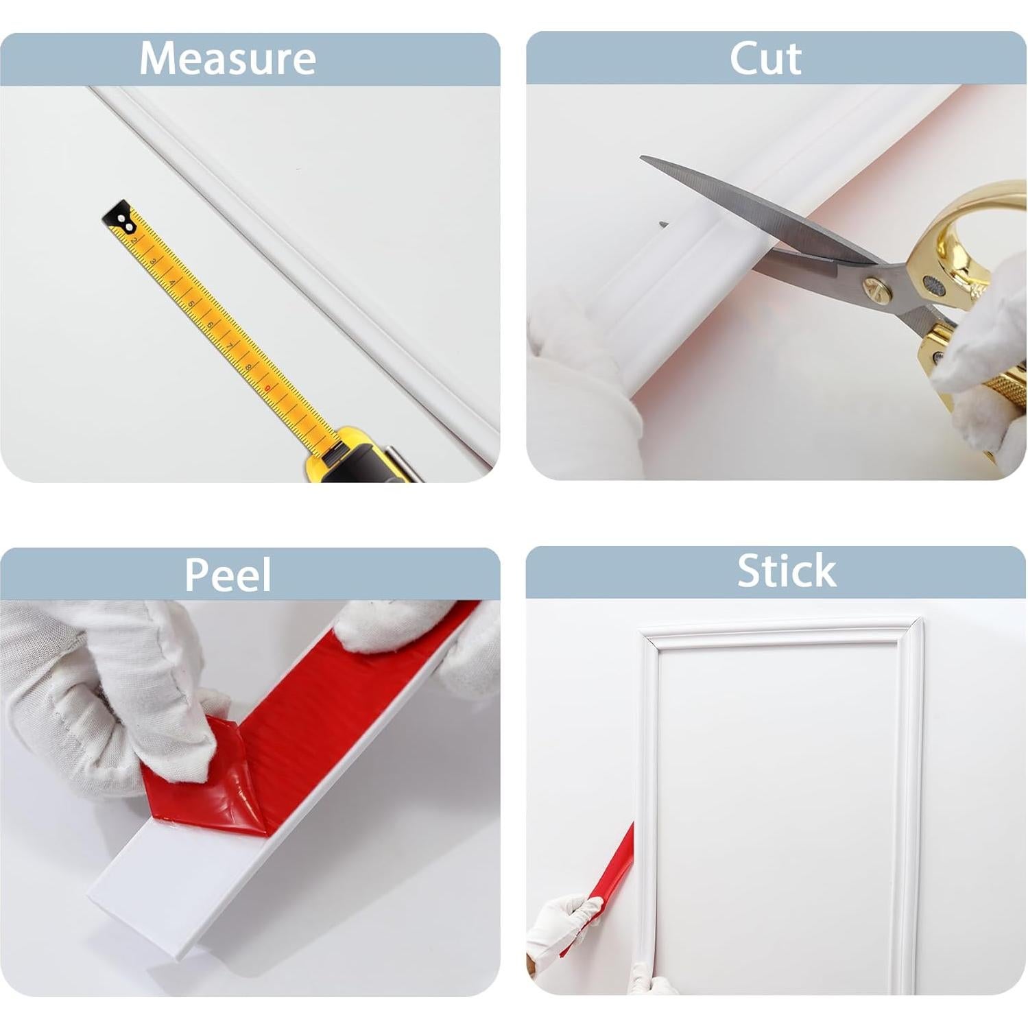 Moldura de Riel de Silla Autoadhesiva TPE Blanca 2.99m