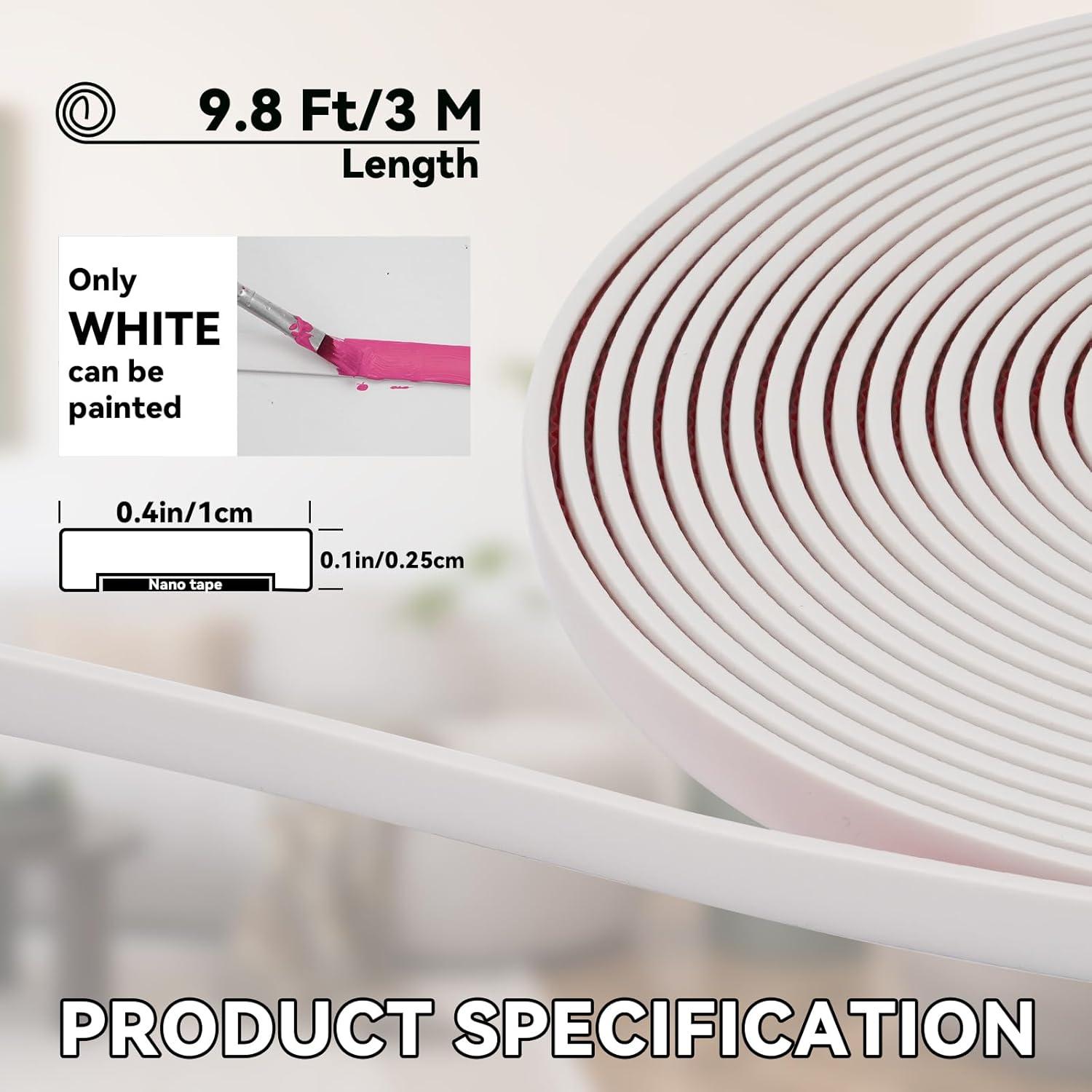 Moldura Autoadhesiva JSIWOTH 2.99 m Blanca Pintable Flexible