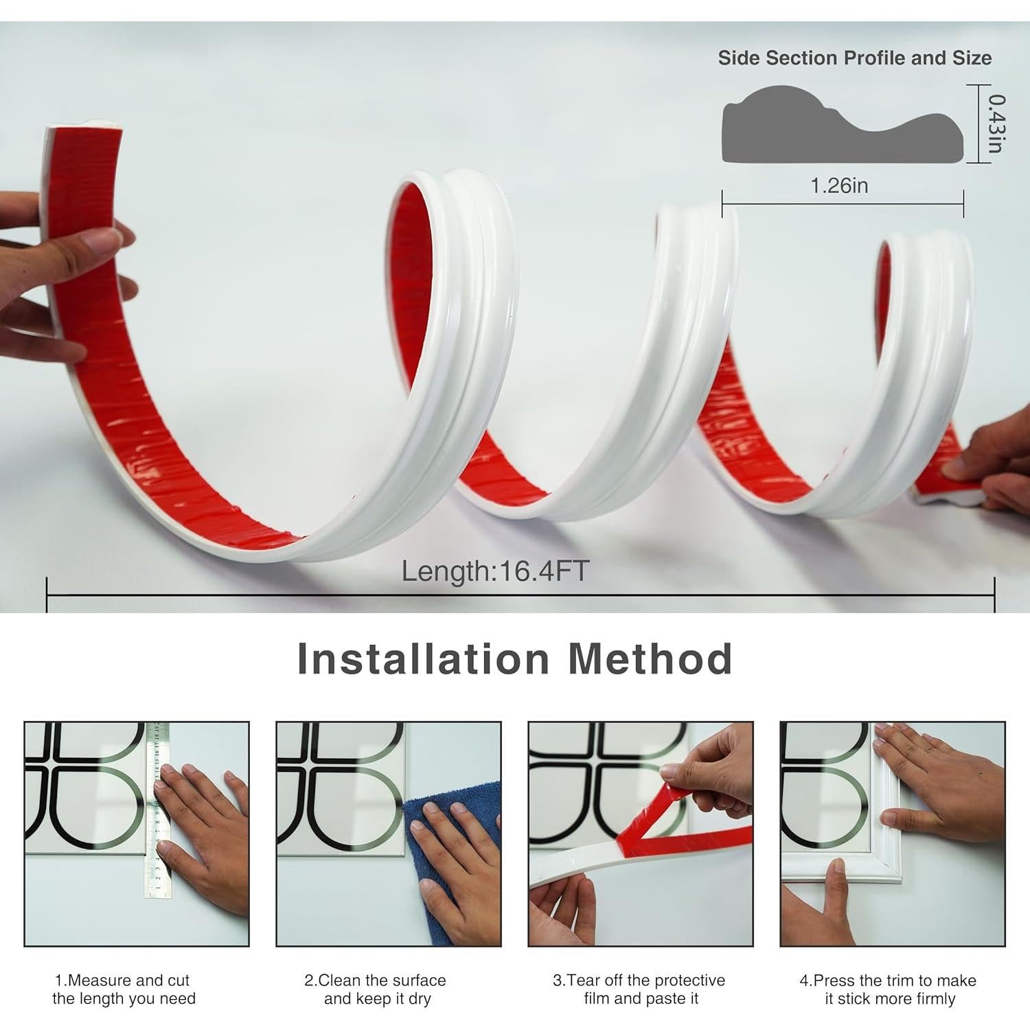 Tira de Caulk Autoadhesiva COLAMO 5m Blanca para Interiores