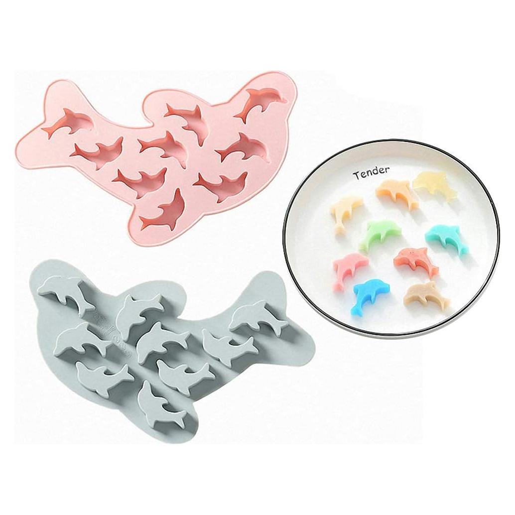 Molde de Silicona para Caramelo y Hielo HiParty Delfín 2 Pcs