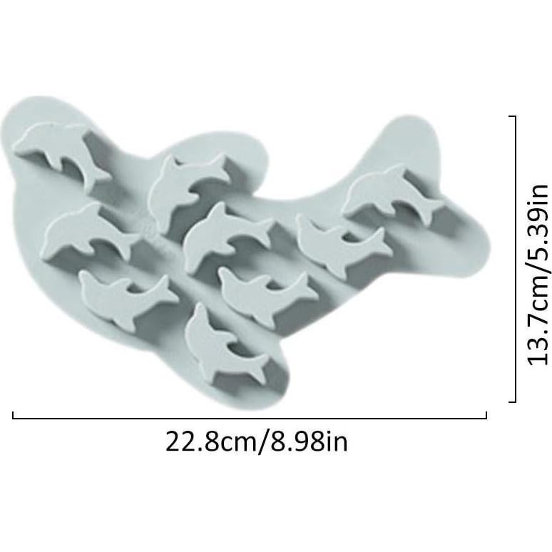Molde de Silicona para Caramelo y Hielo HiParty Delfín 2 Pcs