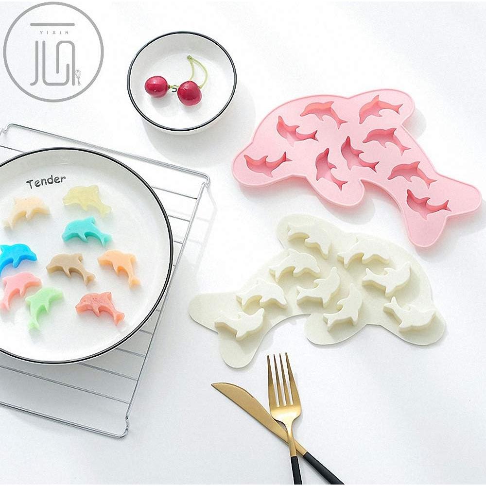 Molde de Silicona para Caramelo y Hielo HiParty Delfín 2 Pcs