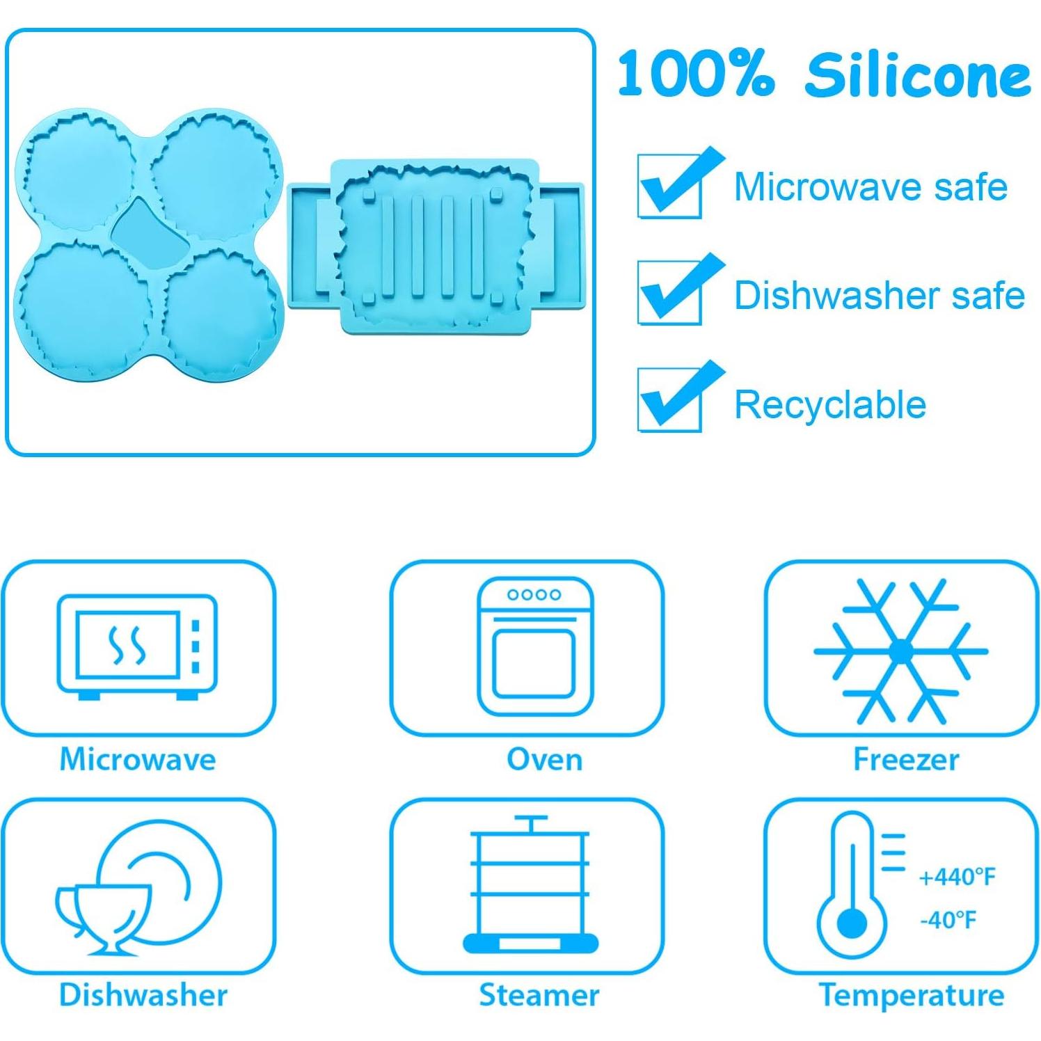 Juego de Moldes de Resina Patelai para Posavasos y Soporte