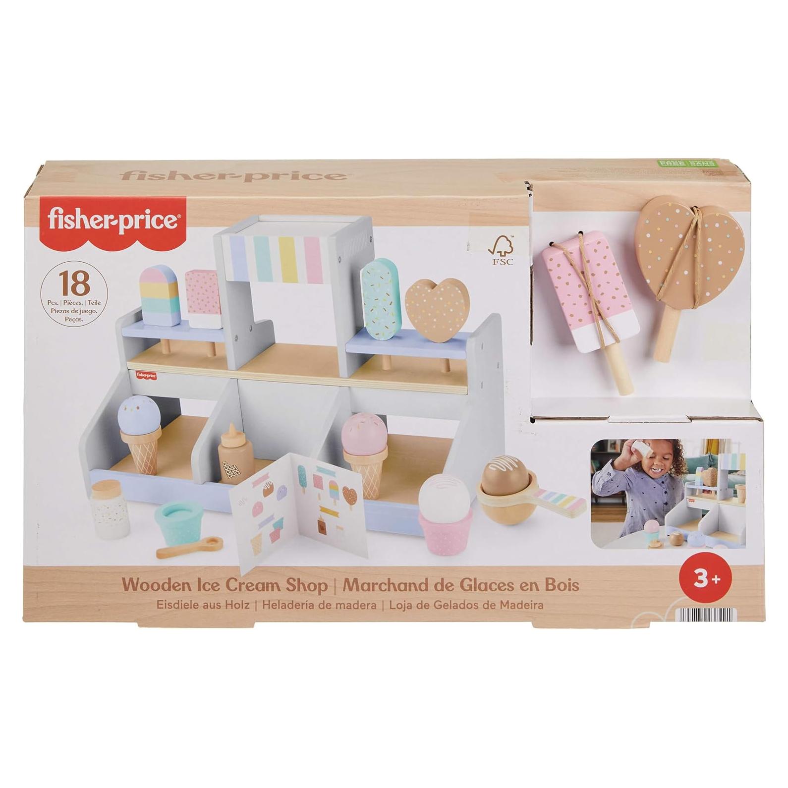 Juego de Heladería de Madera Fisher-Price 18 Piezas