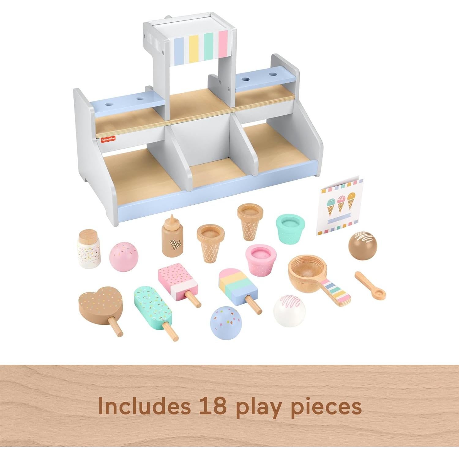 Juego de Heladería de Madera Fisher-Price 18 Piezas