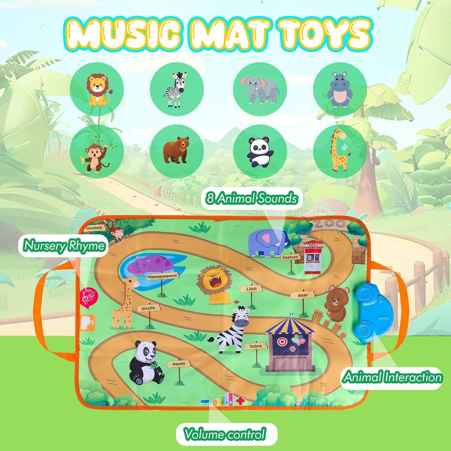 Conjunto Juguete Vehículo Retroceso y Alfombra Musical