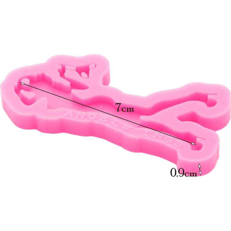 Molde de Silicona para Llaveros DIY Angel Wings Rosa