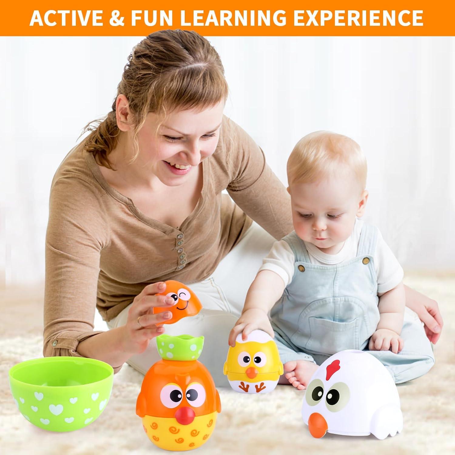 MOONTOY Juguetes de Huevos Anidables para Niños 1-3 Años