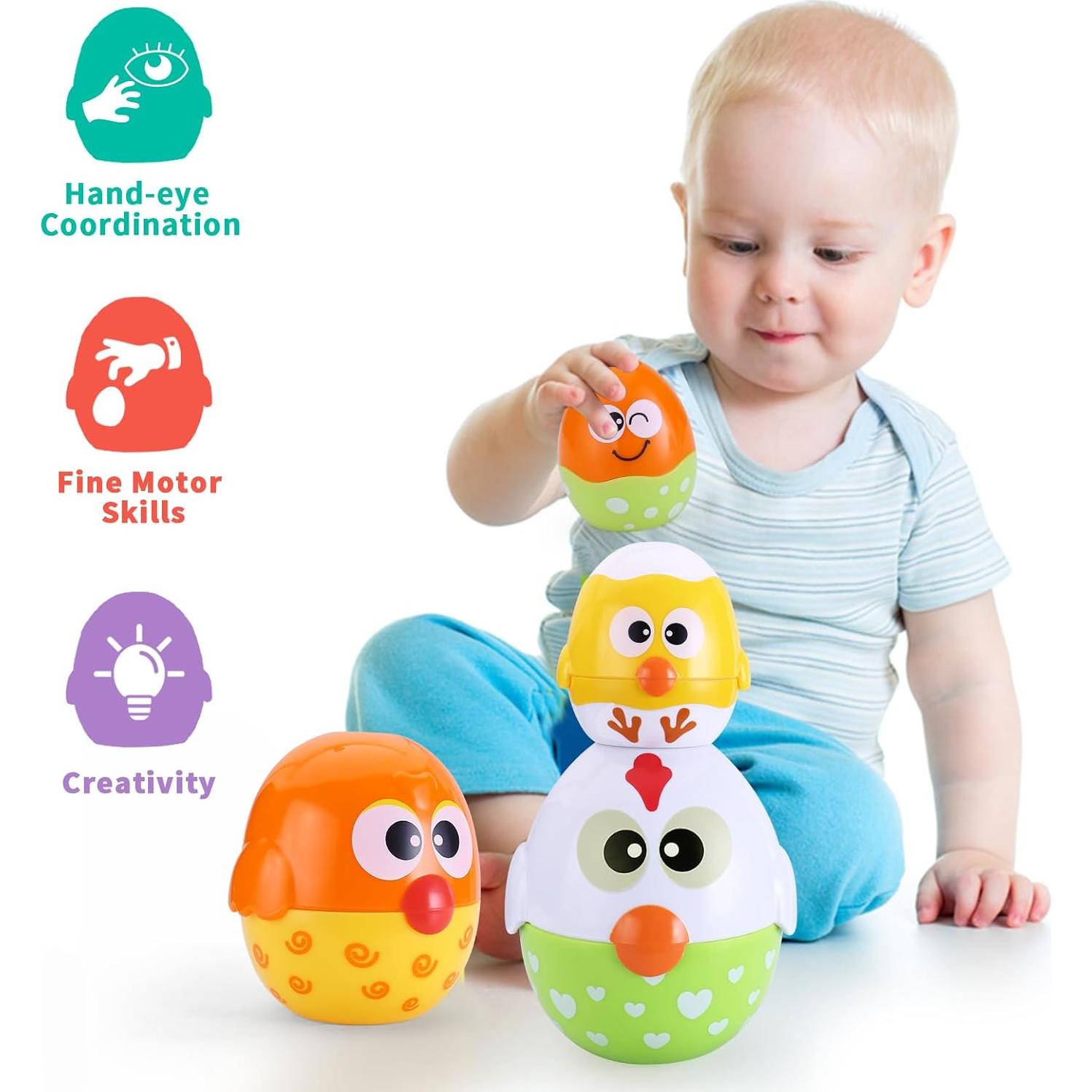 MOONTOY Juguetes de Huevos Anidables para Niños 1-3 Años