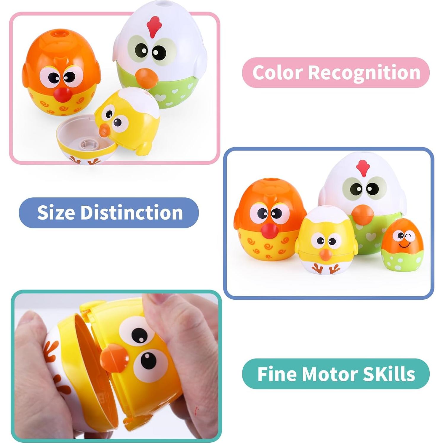 MOONTOY Juguetes de Huevos Anidables para Niños 1-3 Años