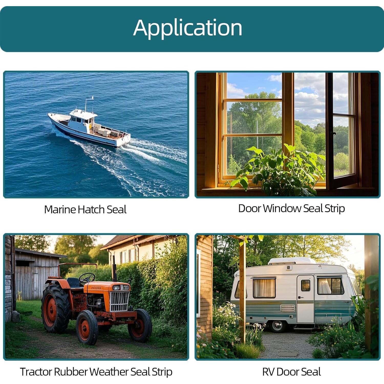 Tira de Sello de Goma EPDM Tintvent 20 Pies Negro 1"