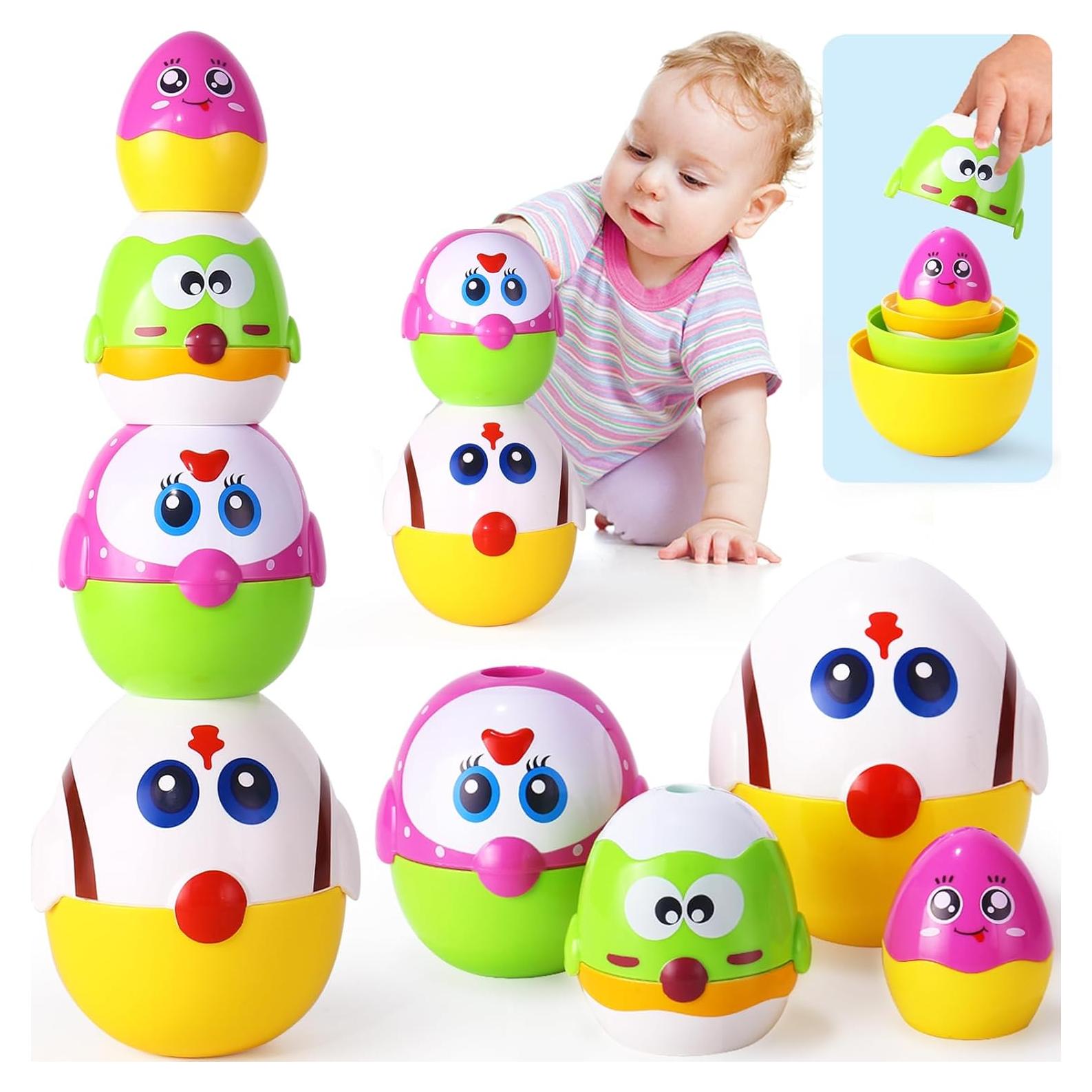 Juguetes de Huevos de Pascua MOONTOY 8 Piezas Apilables