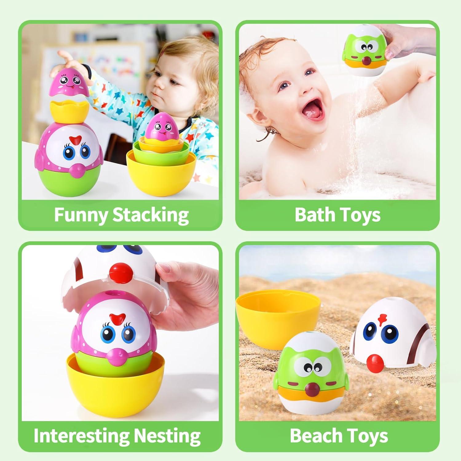 Juguetes de Huevos de Pascua MOONTOY 8 Piezas Apilables