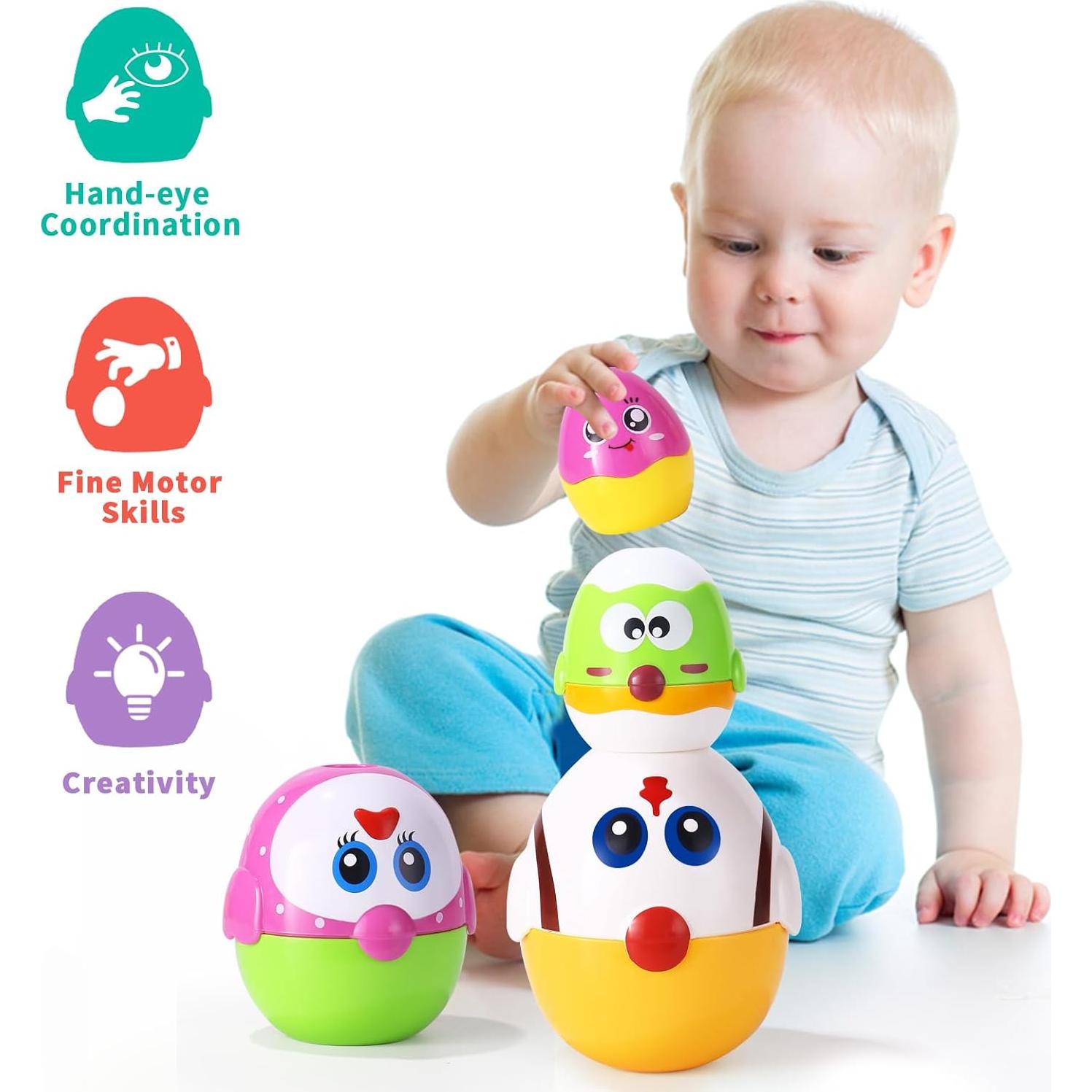 Juguetes de Huevos de Pascua MOONTOY 8 Piezas Apilables