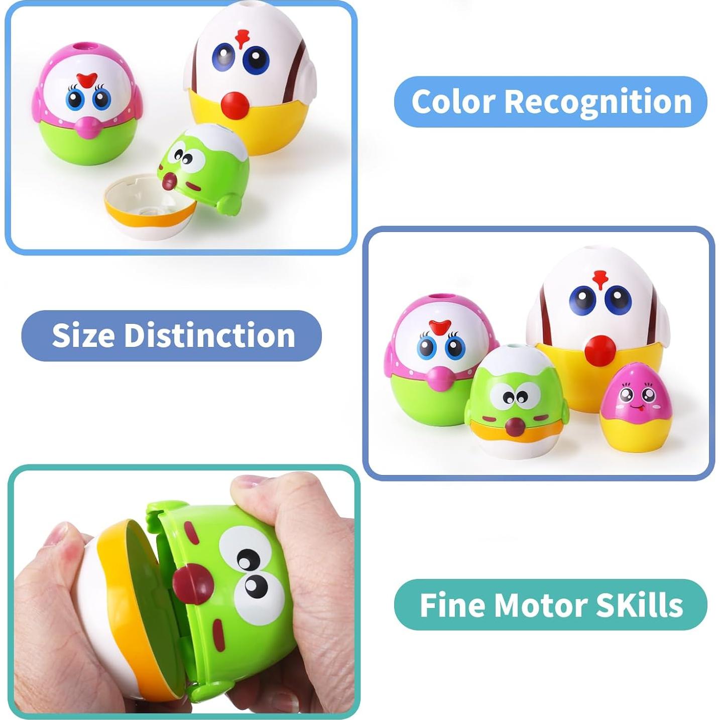 Juguetes de Huevos de Pascua MOONTOY 8 Piezas Apilables