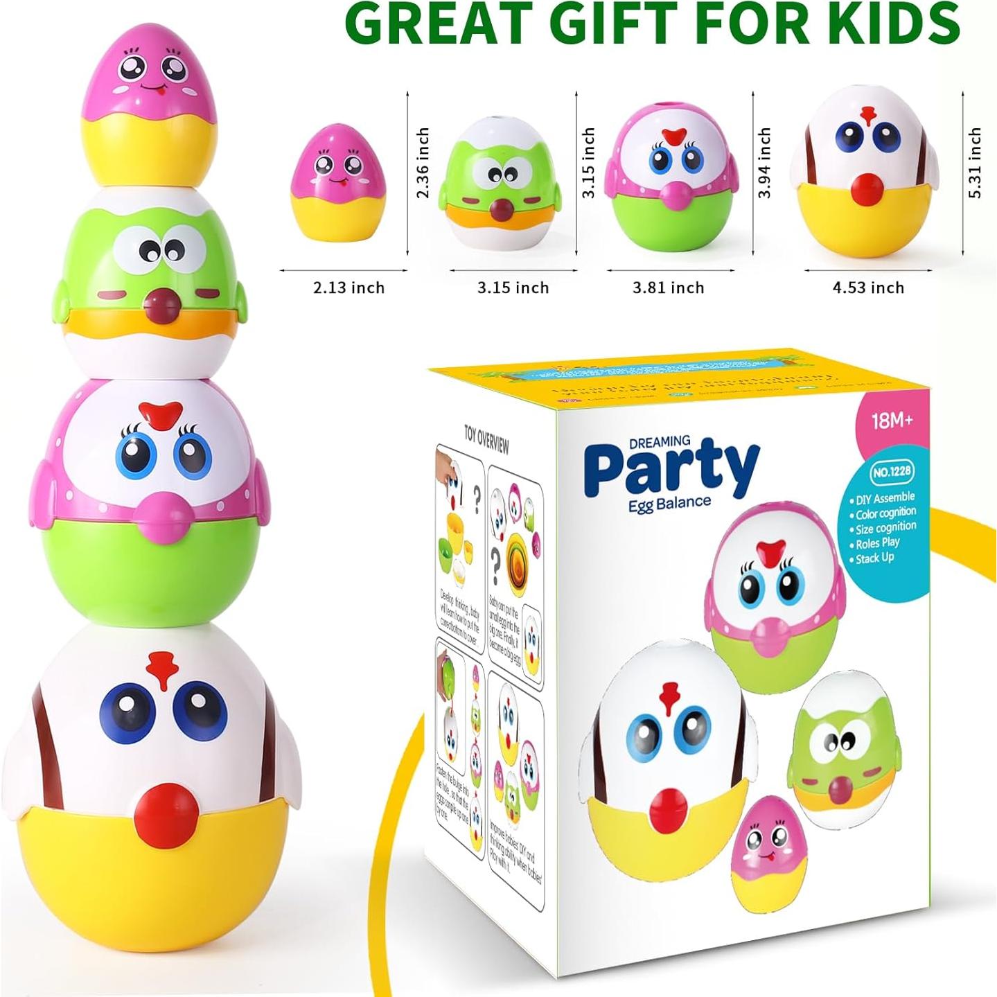 Juguetes de Huevos de Pascua MOONTOY 8 Piezas Apilables