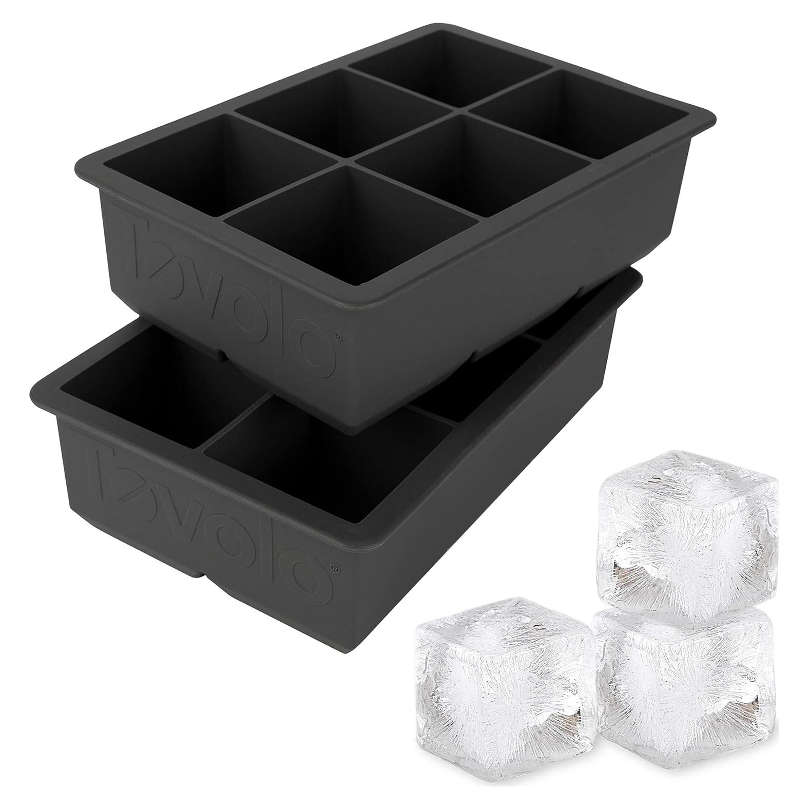 Bandeja de Hielo Tovolo King Cube Silicona 2 Piezas Carbón