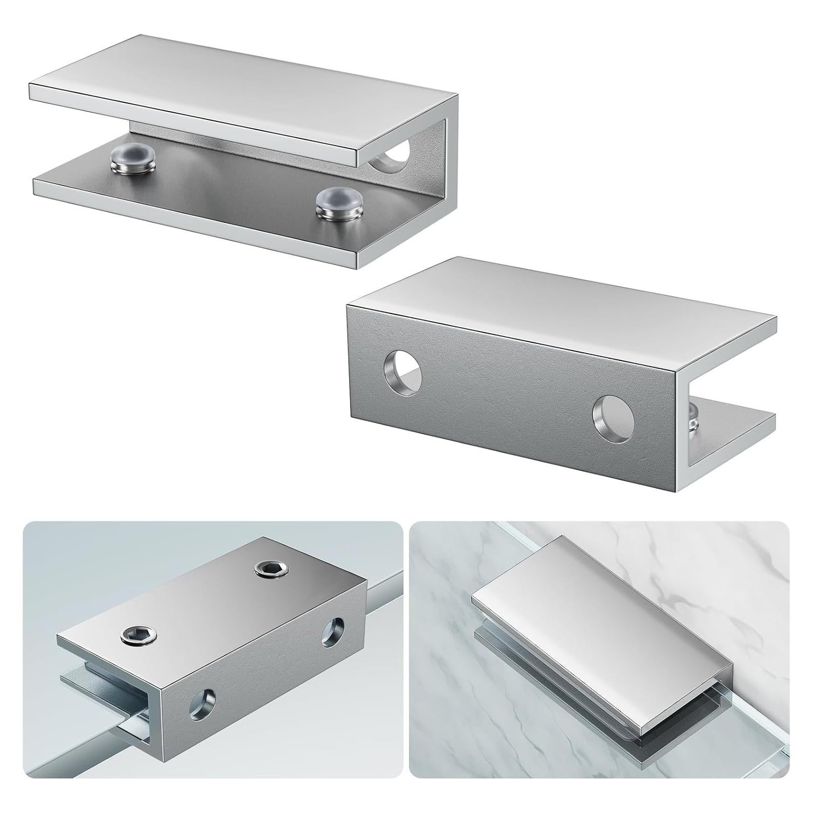 Soportes de Cristal Sin Marco Ranbo 2 Pcs Acero Inoxidable 3mm