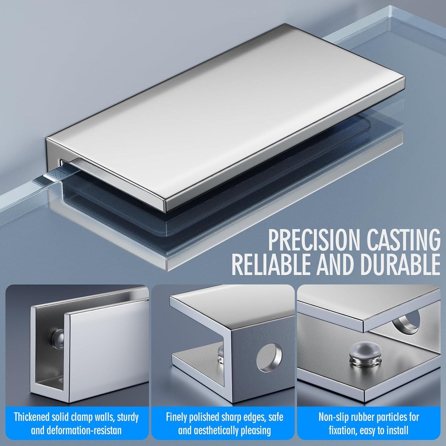 Soportes de Cristal Sin Marco Ranbo 2 Pcs Acero Inoxidable 3mm