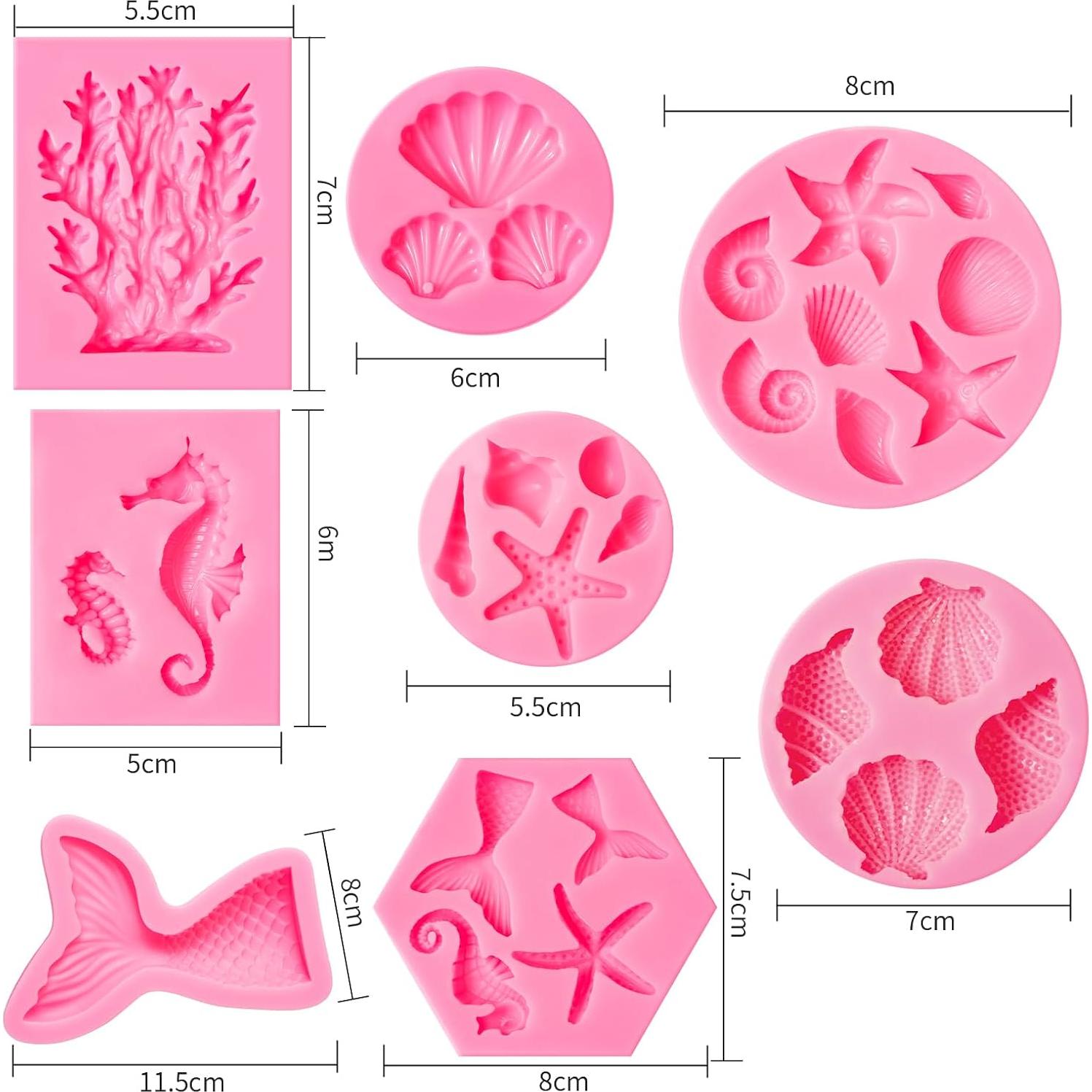 Molde de Silicona para Fondant Marino Elfkitwang - 6 Piezas