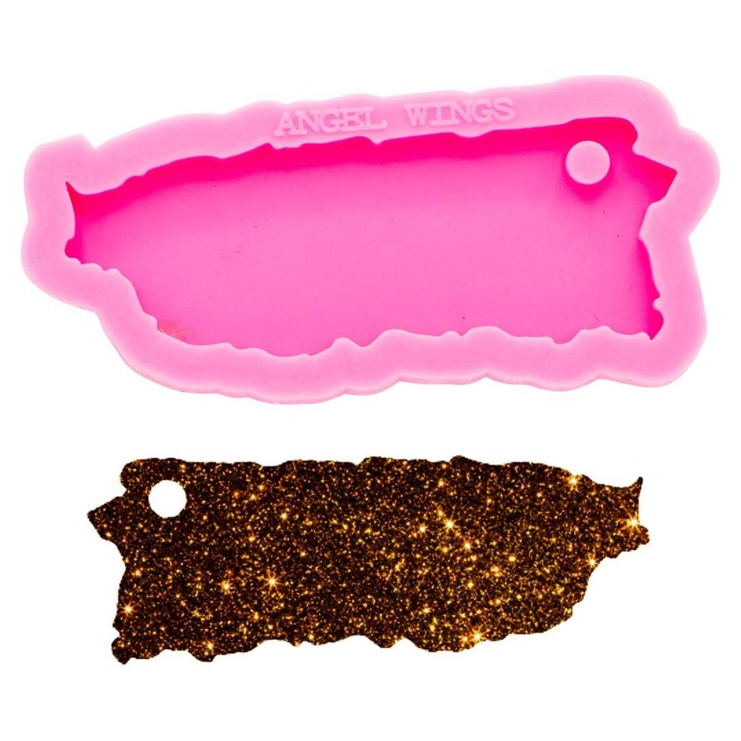 Molde de Silicona para Llaveros Alas de Ángel - Puerto Rico Rosa
