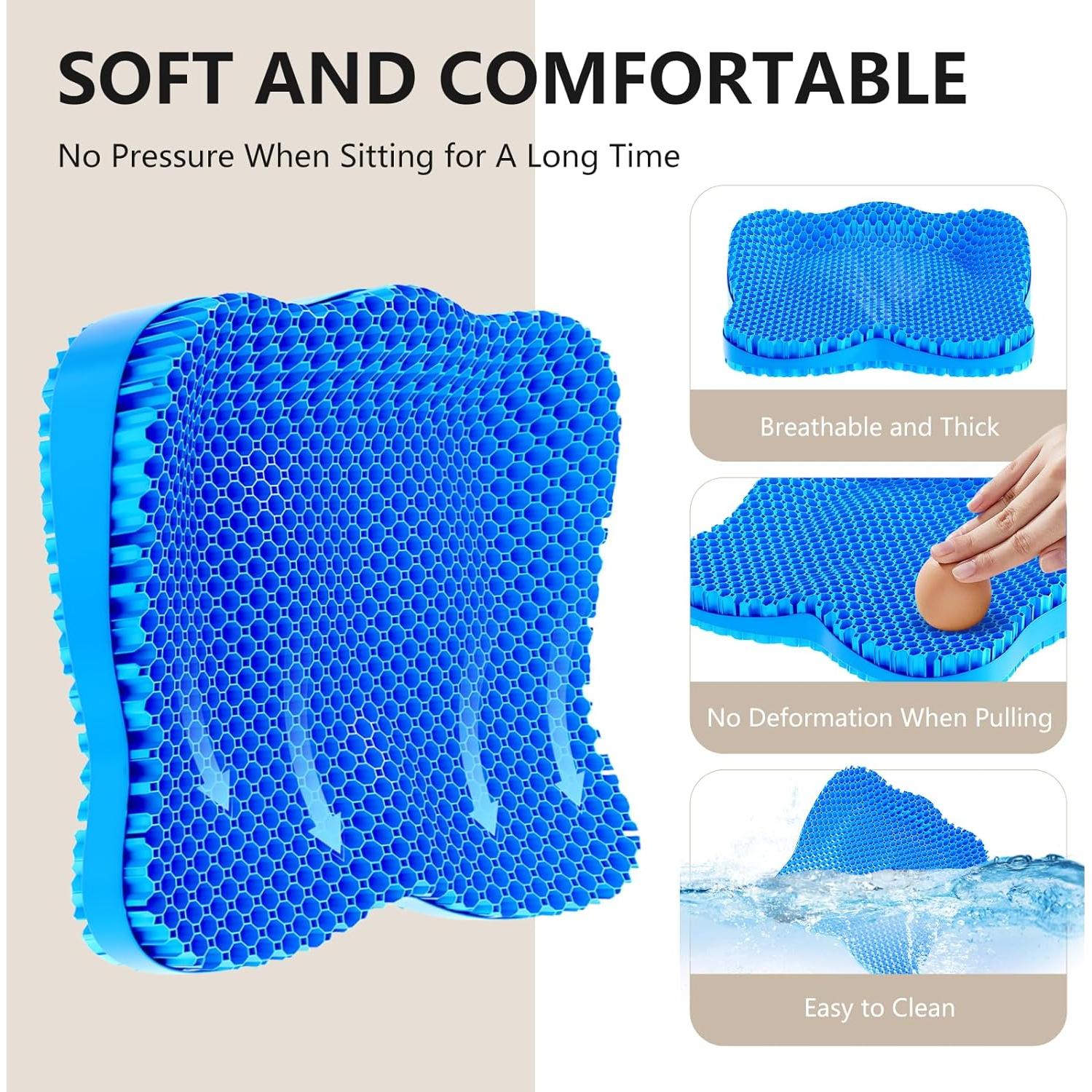 Cojín de Gel Ergonómico Tsmertor 50x42cm 9cm Grosor Azul