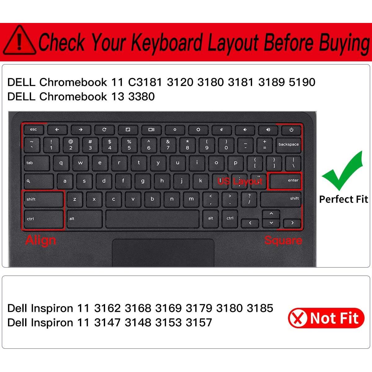 Funda de Teclado CaseBuy para Dell Chromebook 11.6" Azul